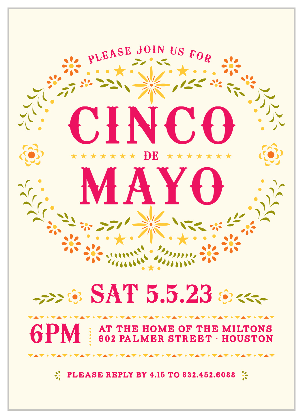 Cinco Celebration Party Invitations