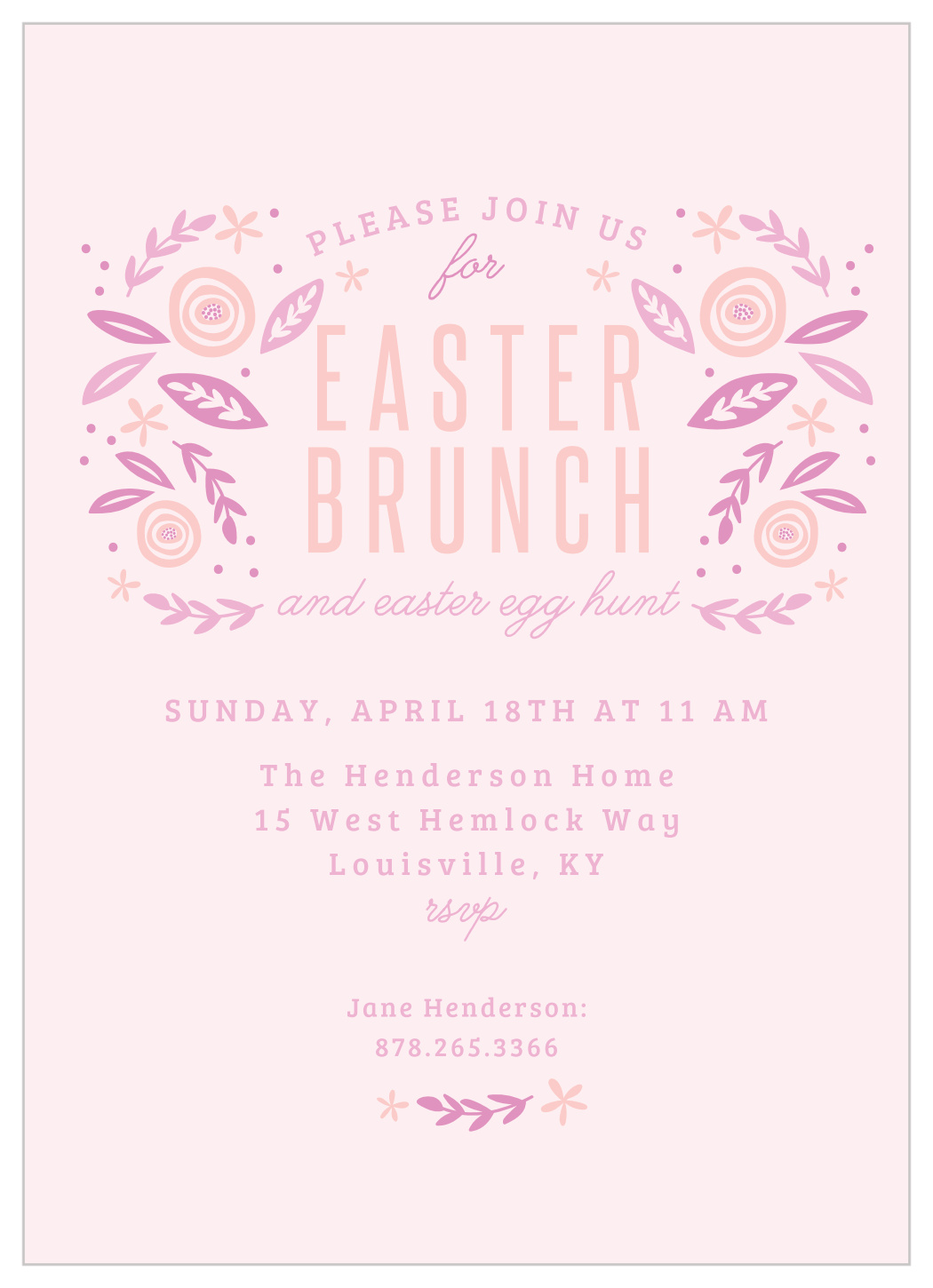 Easter Brunch Holiday Invitations