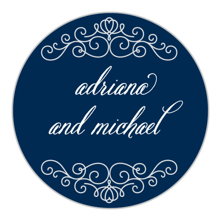 Royal Scrolls Wedding Stickers
