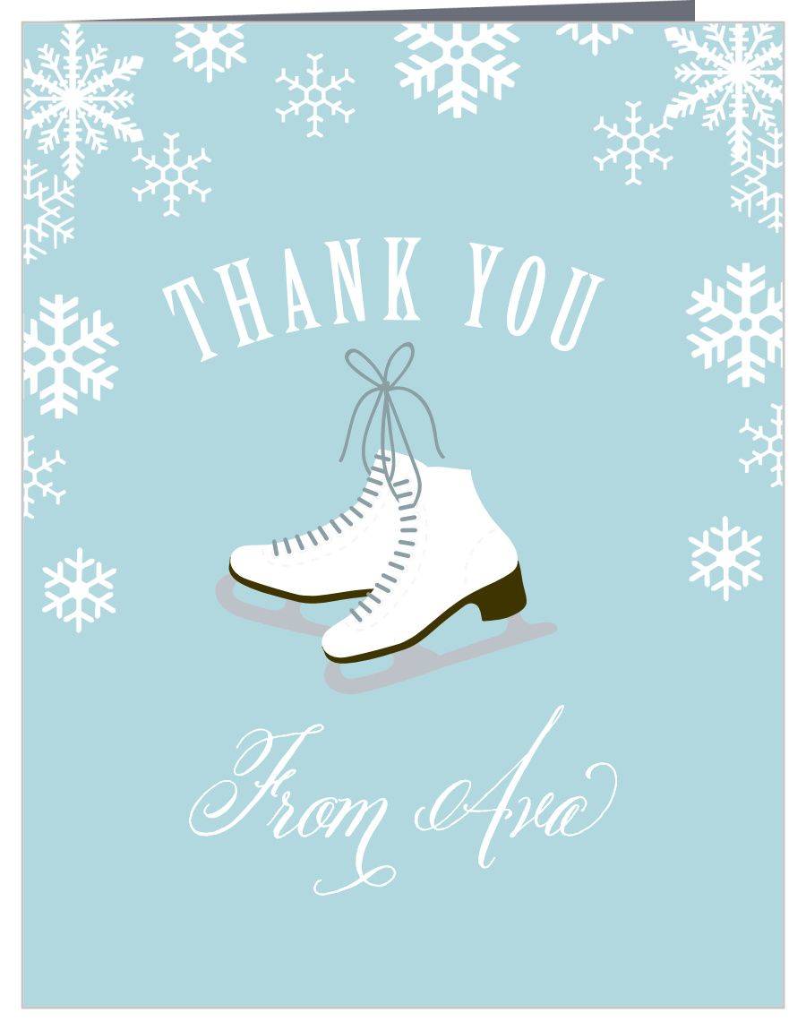 Ice Skates Children's Birthday Thank You Cards