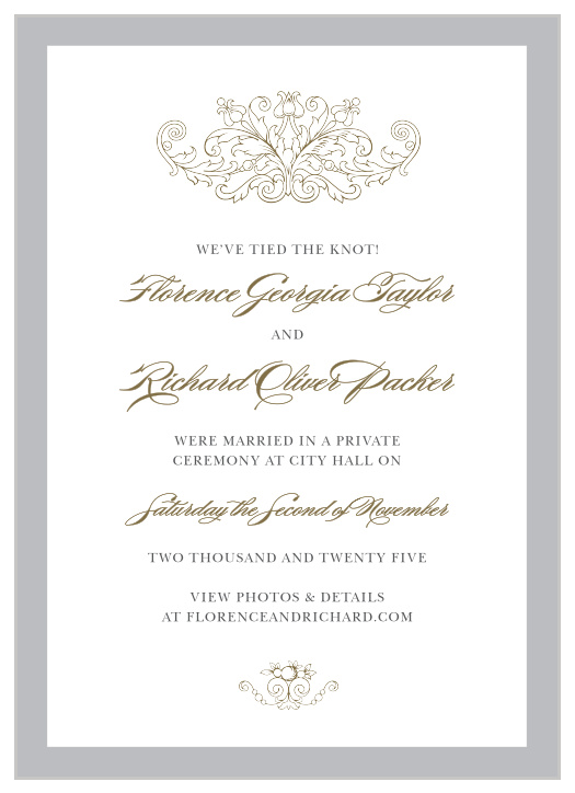 The Vintage Damask Wedding Announcement announce your wedding with regal sophisticated.