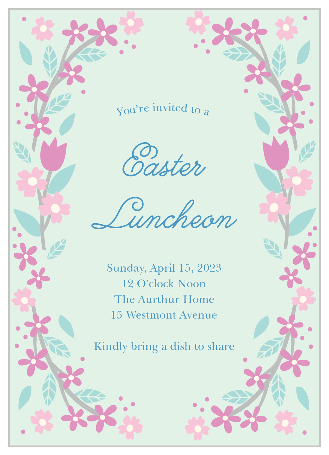 Easter Weekend Luncheon Holiday Invitations