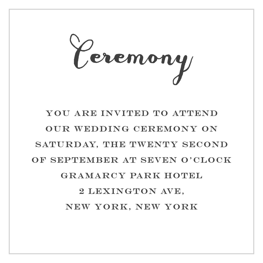 Chalkboard Frame Ceremony Cards