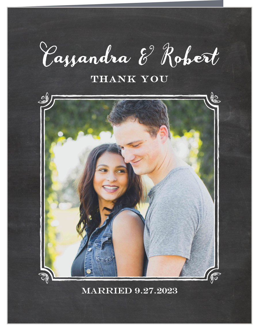 Chalkboard Frame Wedding Thank You Cards