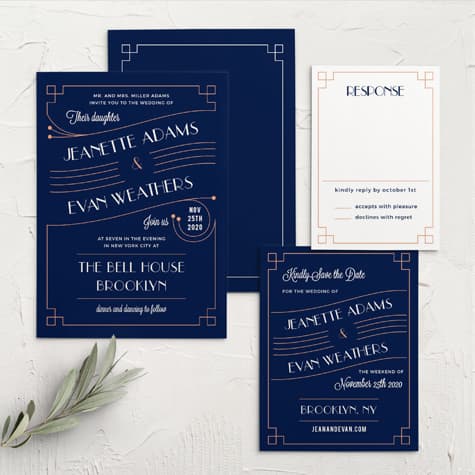 Coney Island Foil Wedding Invitations