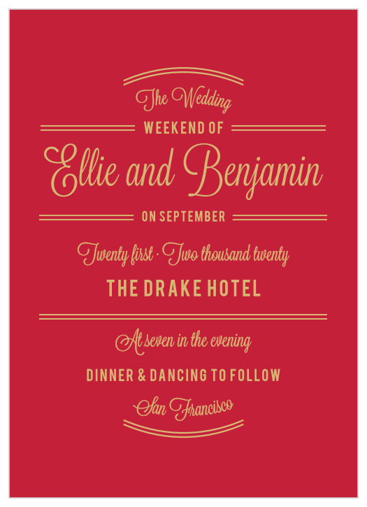 Rhapsody in Red Foil Wedding Invitations