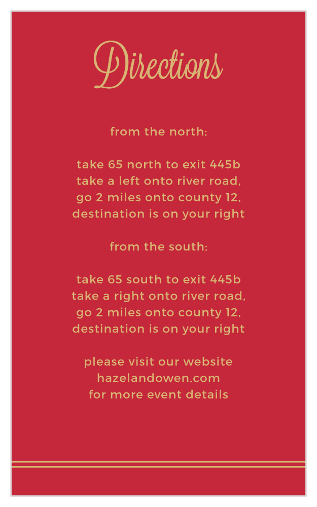 Rhapsody in Red Foil Direction Cards