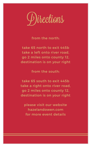 Rhapsody in Red Foil Direction Cards