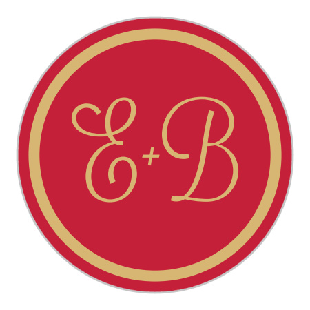 Rhapsody in Red Foil Wedding Stickers