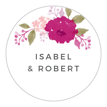 Watercolor Wreath Wedding Stickers