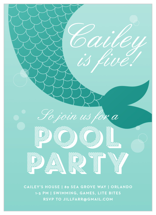 Throw the perfect party for your water-lover with the Magical Mermaid Children's Birthday Party Invitations. 