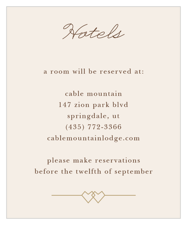 Linked Hearts Accommodation Cards