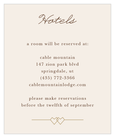 Linked Hearts Accommodation Cards