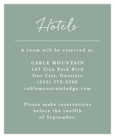 Picturesque Tea Accommodation Cards