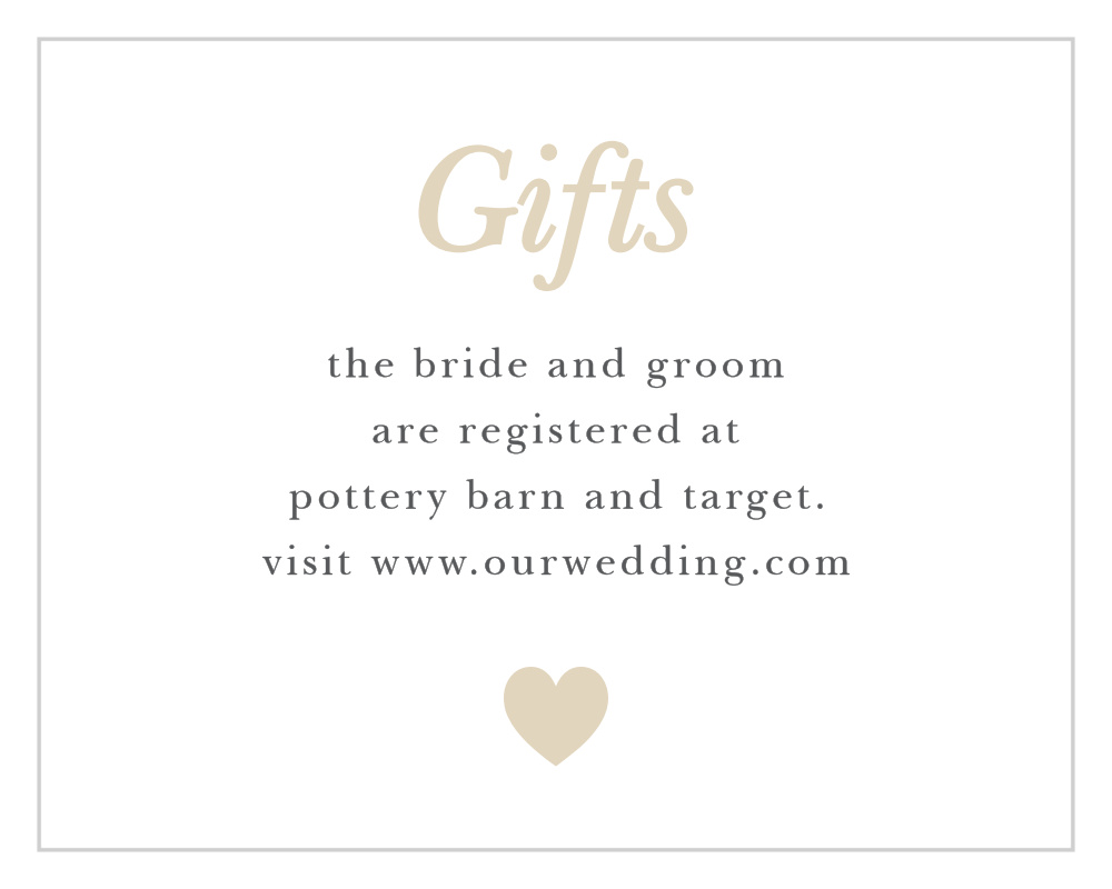 Sophisticated Shimmer Registry Cards