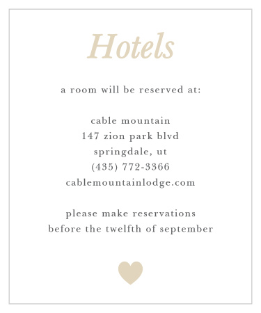 Sophisticated Shimmer Accommodation Cards