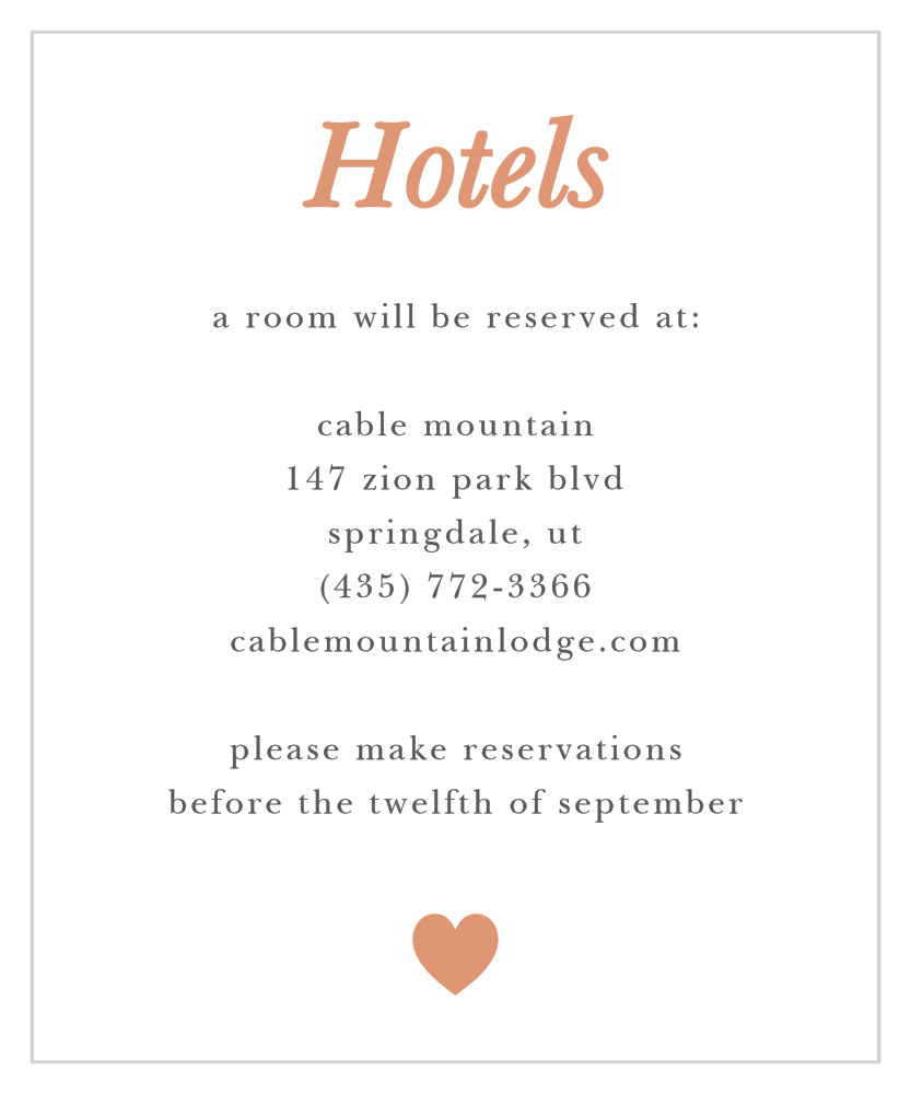 Sophisticated Shimmer Foil Accommodation Cards