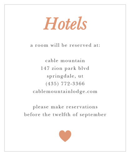 Sophisticated Shimmer Foil Accommodation Cards
