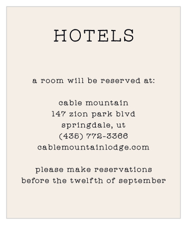 Make a List Accommodation Cards