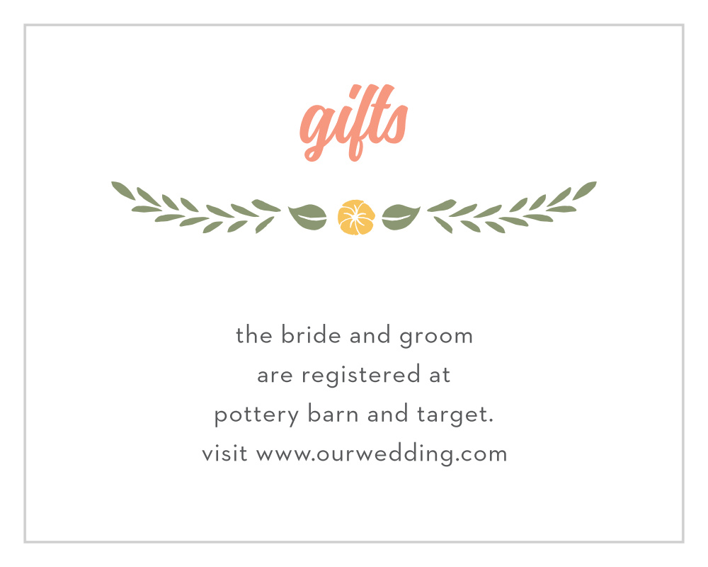 Floral Charm Registry Cards