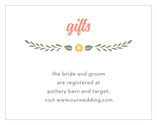 Floral Charm Registry Cards