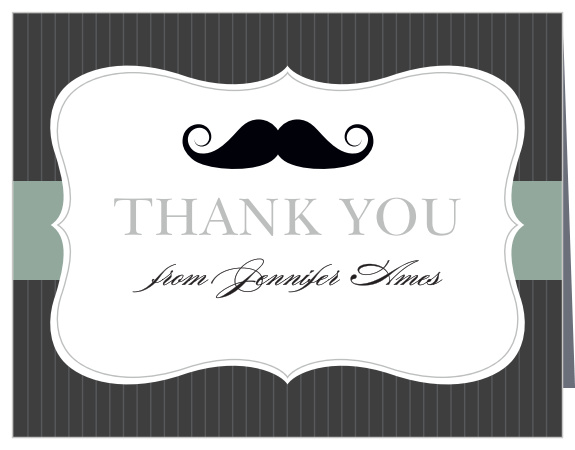 Little Man Foil Baby Shower Thank You Cards