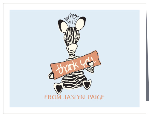 Little Zebra Foil Baby Shower Thank You Cards