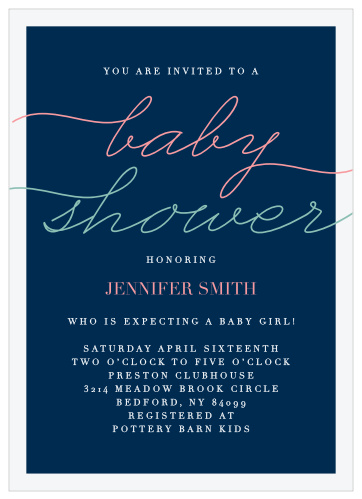It's classy, it's elegant, it's formal... it's the Prestige Girl Baby Shower Invitations! 