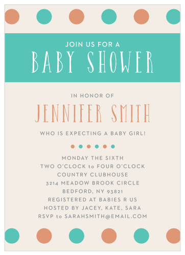 Polka dots are always a classic! With the Polka Dot Girl Foil Baby Shower Invitation, you can customize this invitation to match your baby shower theme. 