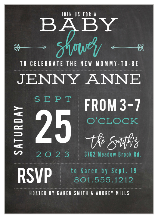Baby Chalk Baby Shower Invitations