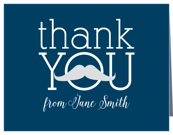 Mustachio Mayhem Foil Baby Shower Thank You Cards