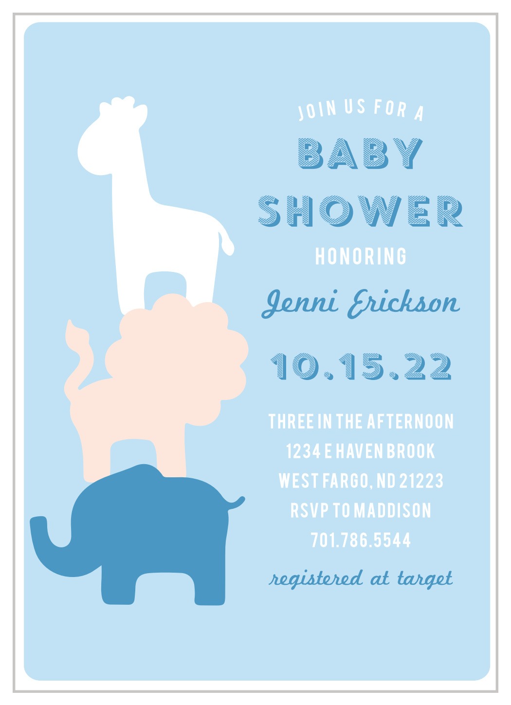 Safari Soiree Baby Shower Invitations