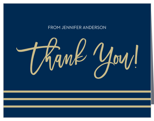 Royal Script Boy Baby Shower Thank You Cards