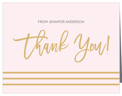 Royal Script Girl Foil Baby Shower Thank You Cards
