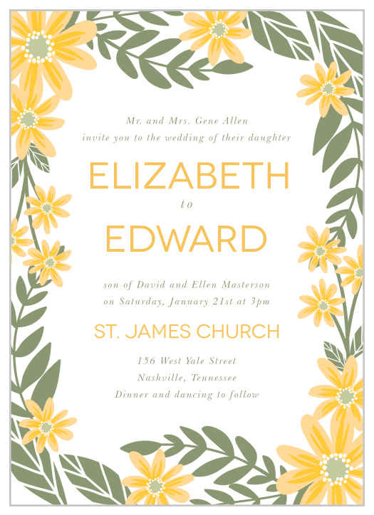 Sunny Flowers Wedding Invitations
