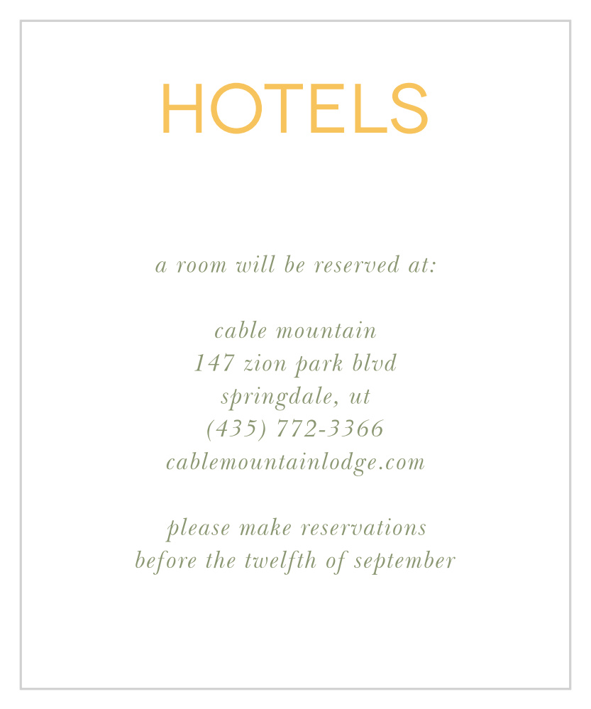 Sunny Flowers Accommodation Cards