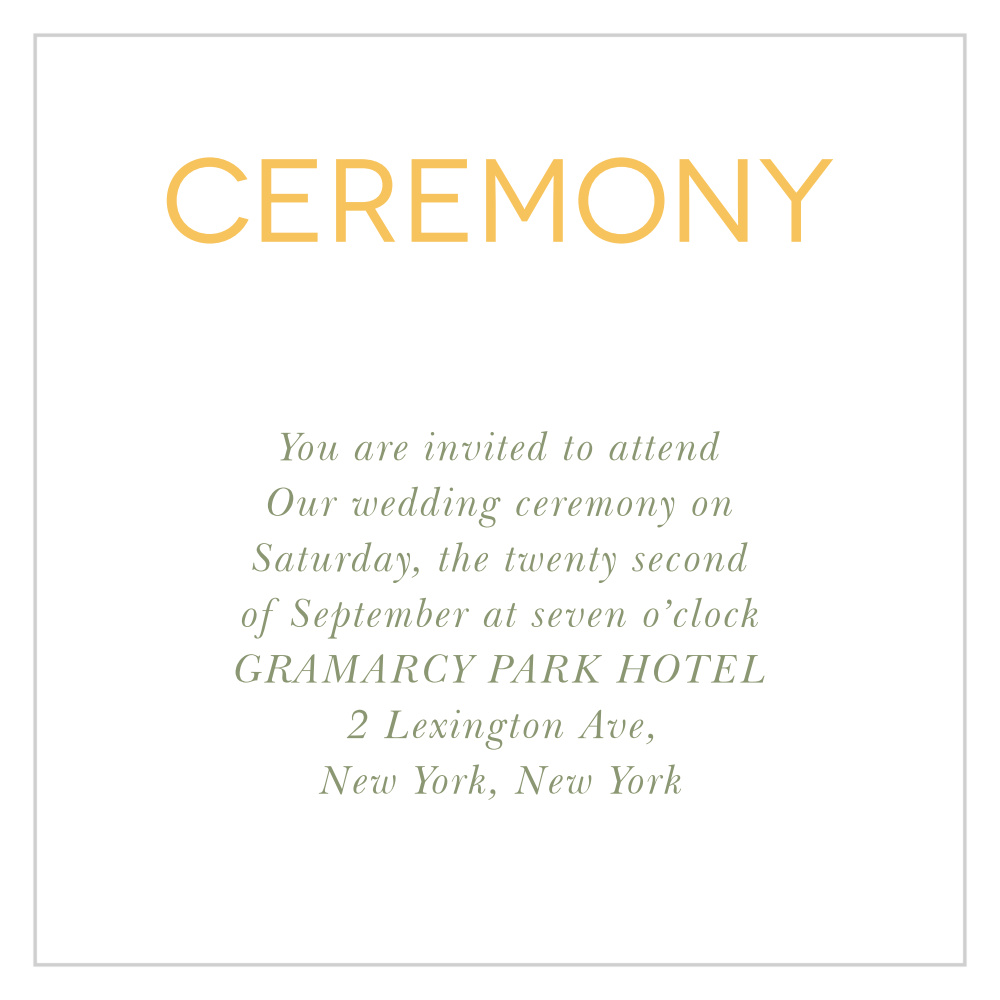 Sunny Flowers Ceremony Cards