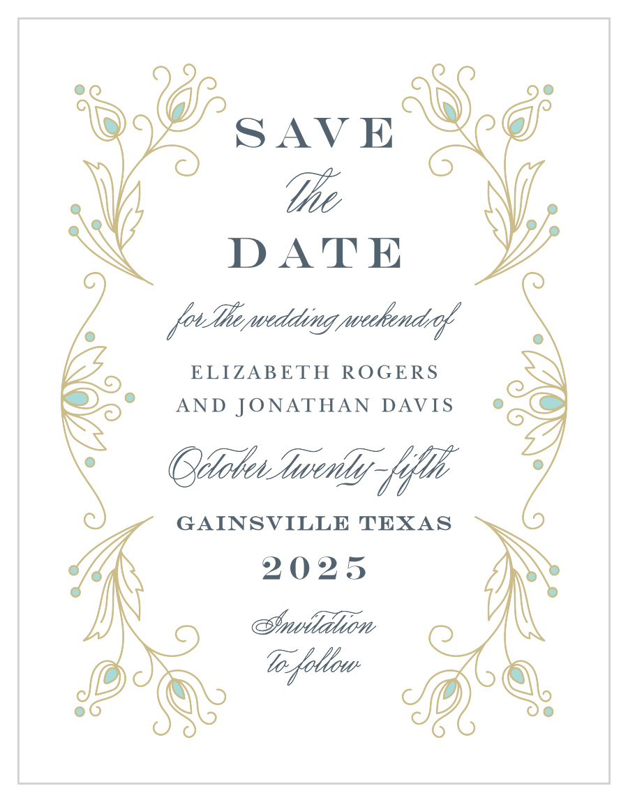 Peacock Flourish Save the Date Magnets