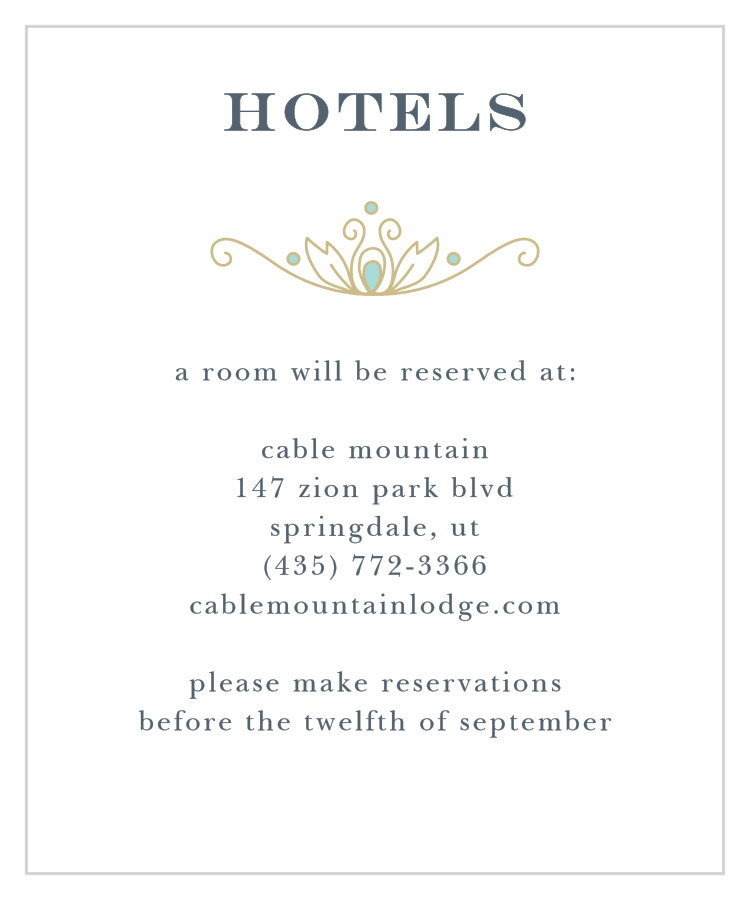 Peacock Flourish Accommodation Cards