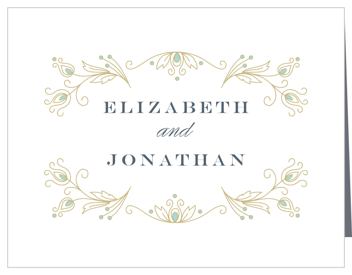 Peacock Flourish Wedding Thank You Cards