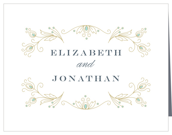 Peacock Flourish Wedding Thank You Cards