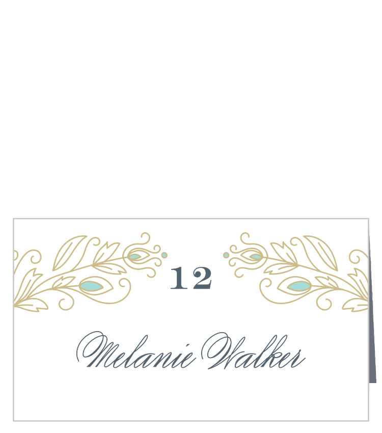 Peacock Flourish Place Cards