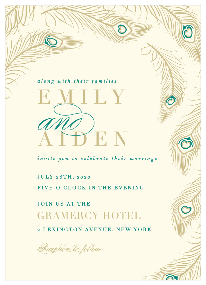Peacock Feather Wedding Invitations