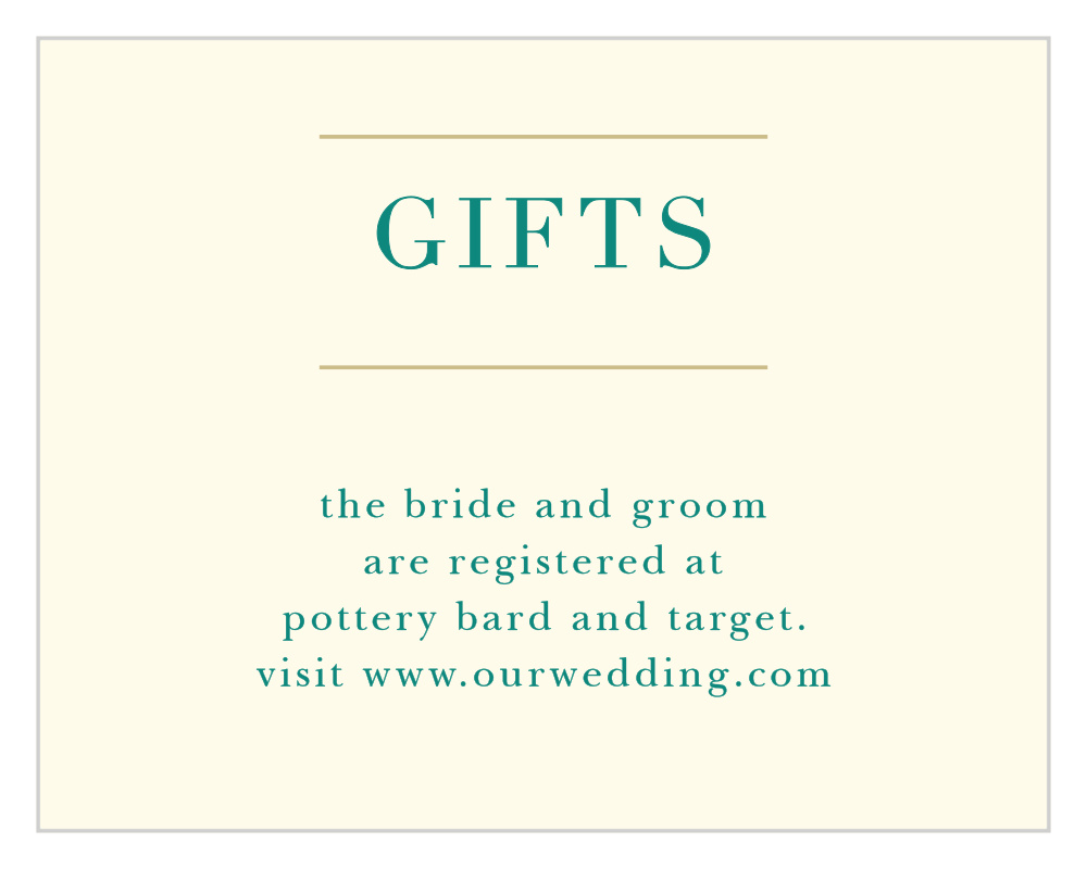 Peacock Feather Registry Cards
