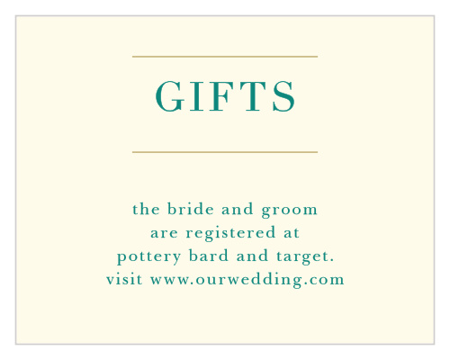 Peacock Feather Registry Cards
