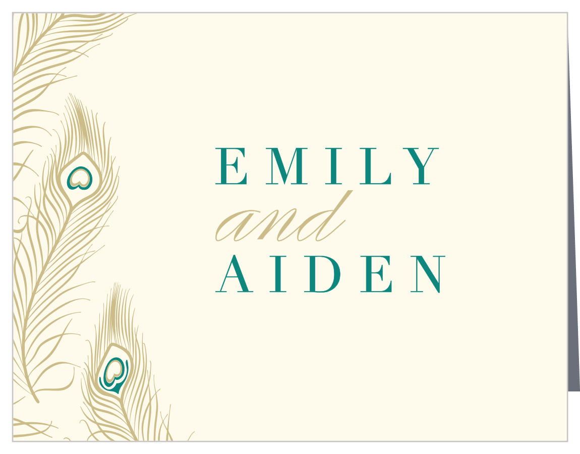 Peacock Feather Wedding Thank You Cards