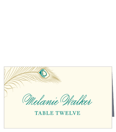 Peacock Feather Place Cards
