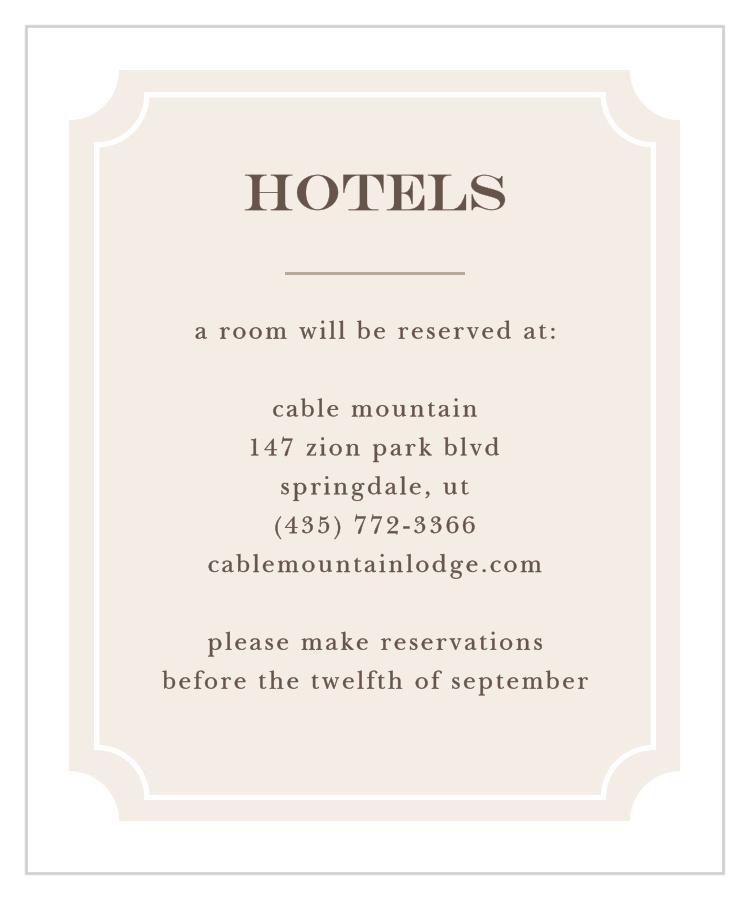 Sunflower Frame Accommodation Cards