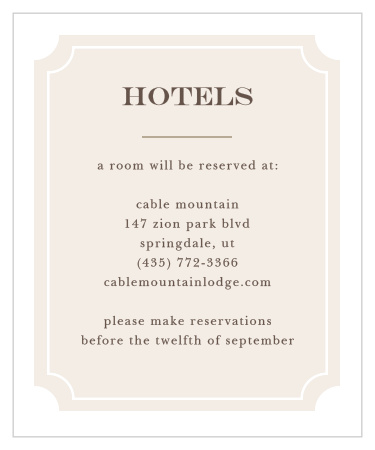 Sunflower Frame Accommodation Cards