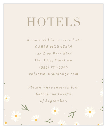 Falling Daisies Accommodation Cards